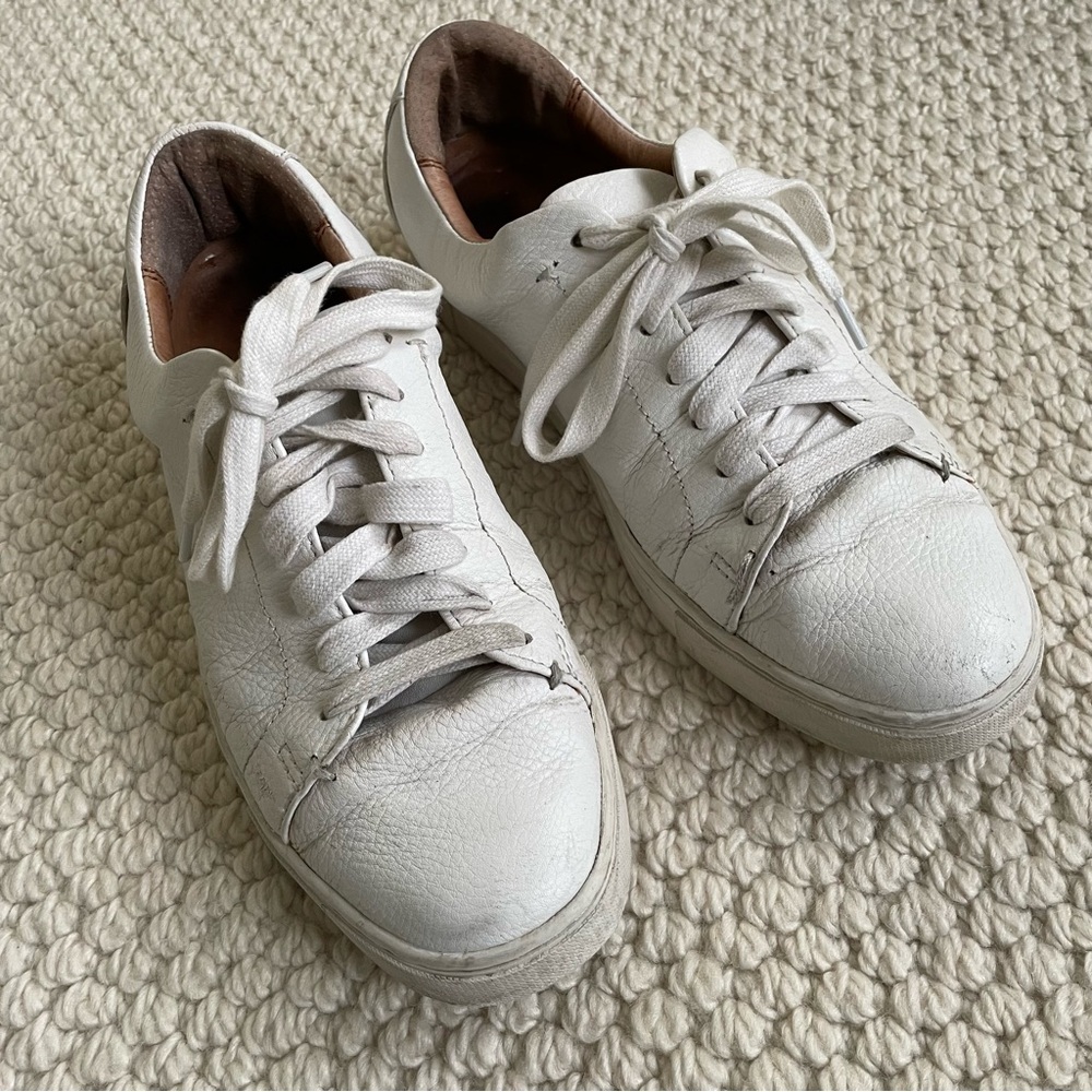 Mens Frye white leather sneakers